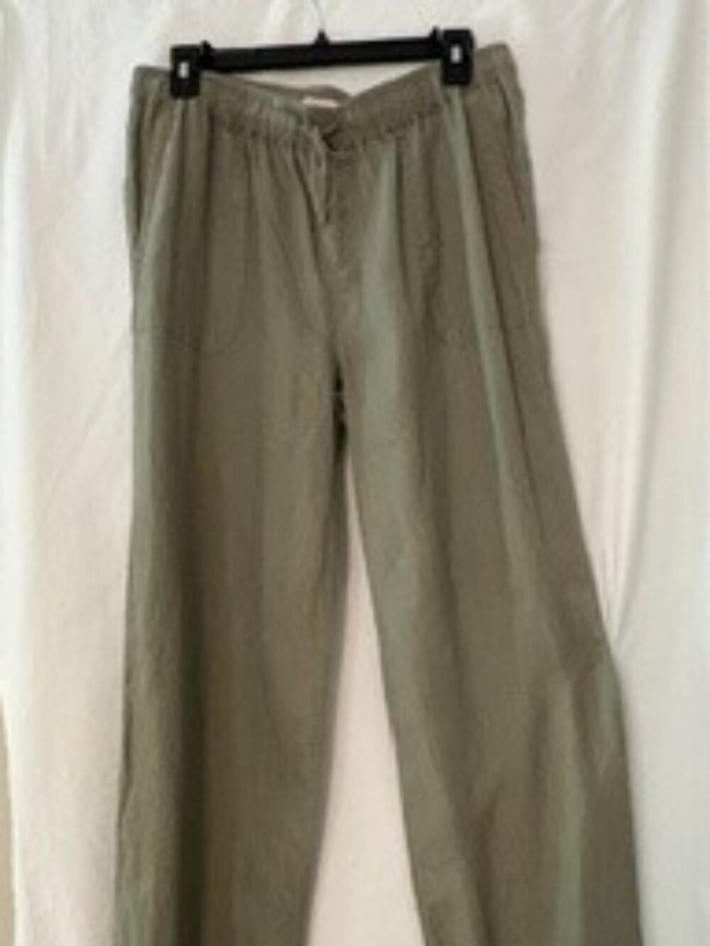 St. Tropez West 100% linen pants, olive green, size M